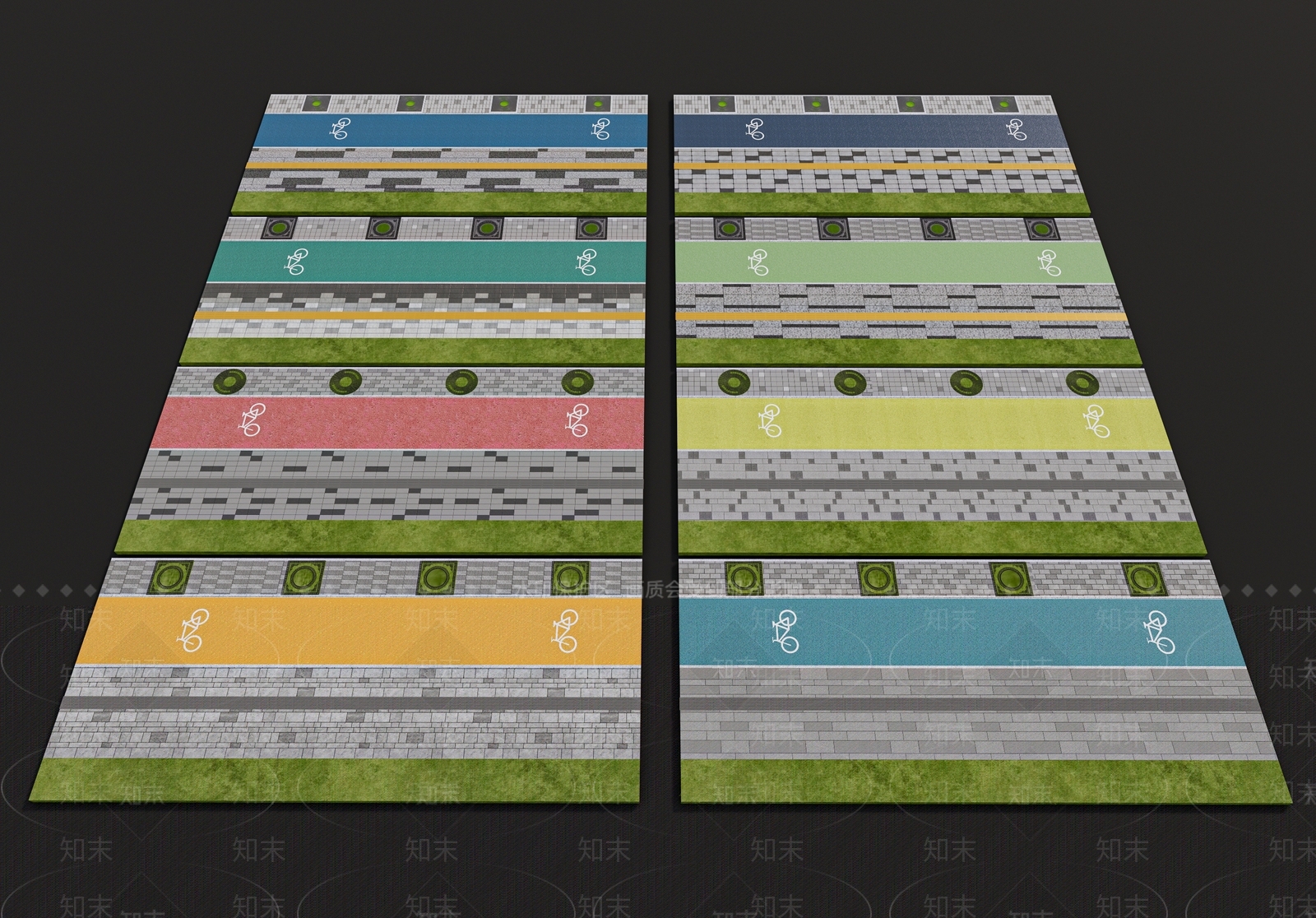 现代人行道SU模型下载【ID:1152412822】