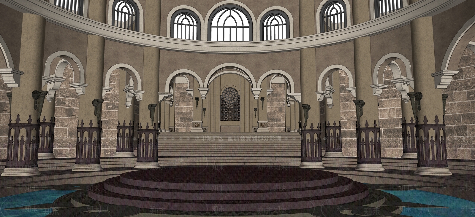 欧式教堂SU模型下载【ID:1152413021】