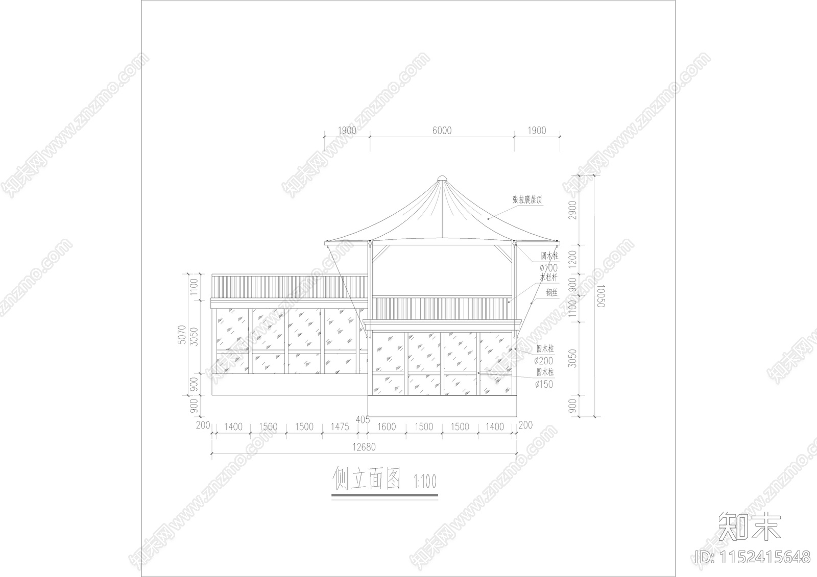 帐篷酒店建筑施工图下载【ID:1152415648】