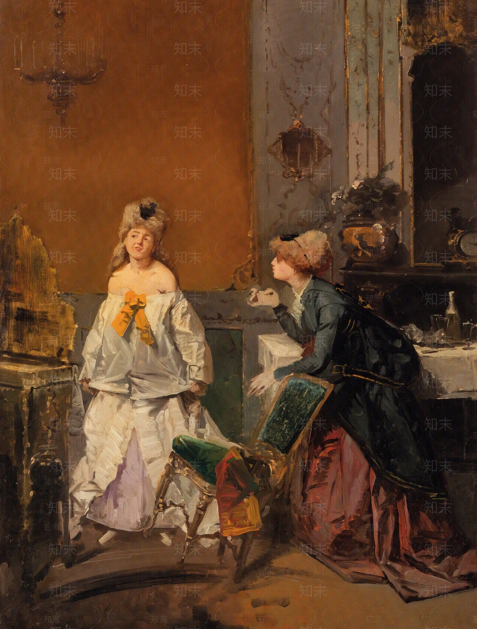 欧式宫廷人物油画装饰画贴图下载【ID:1152419205】