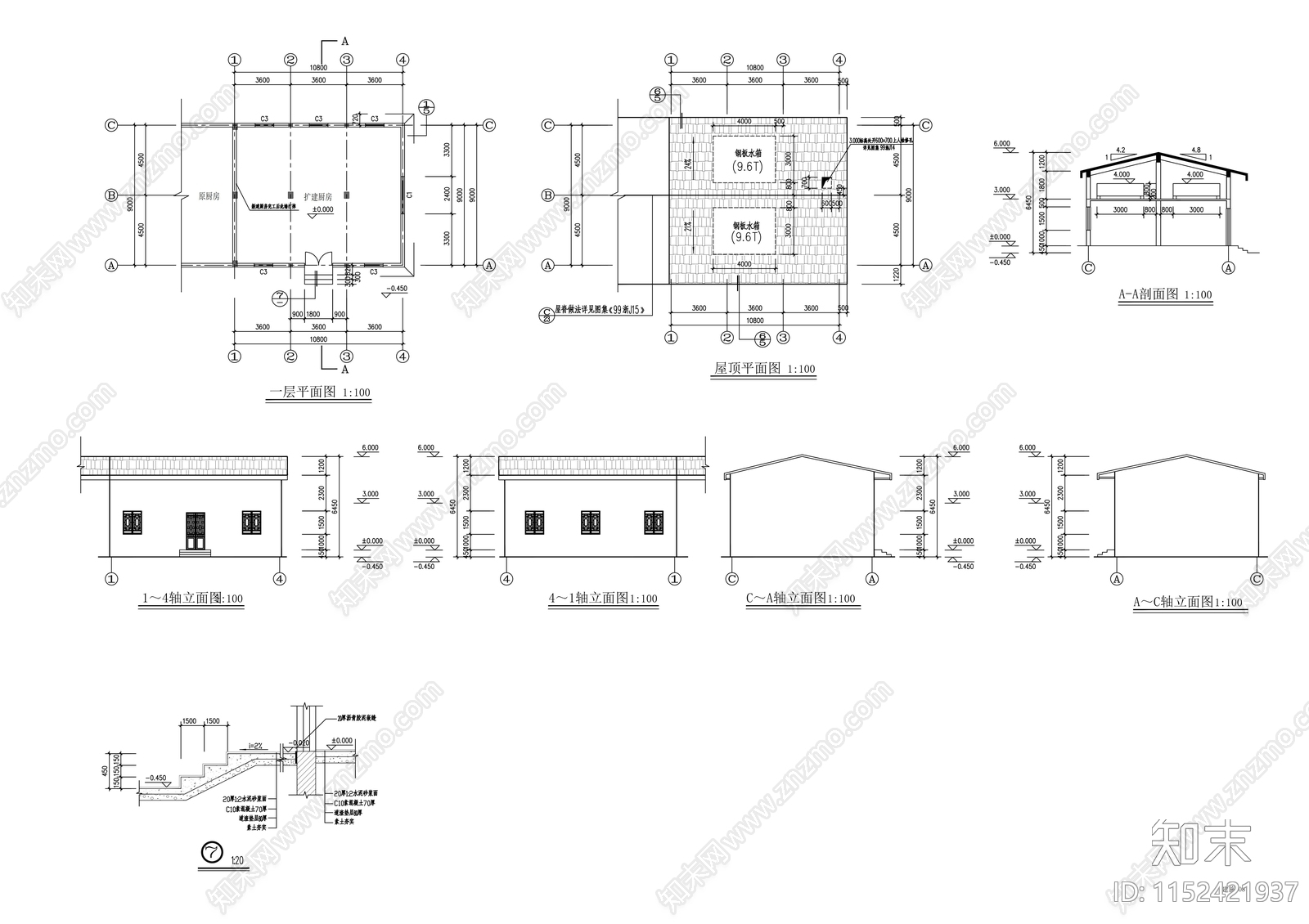 仿古古建筑农业园建筑cad施工图下载【ID:1152421937】