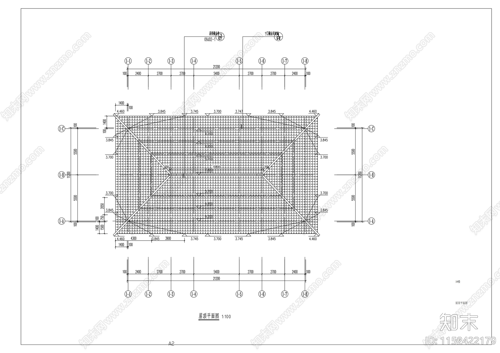 公墓园建筑施工图下载【ID:1152422179】