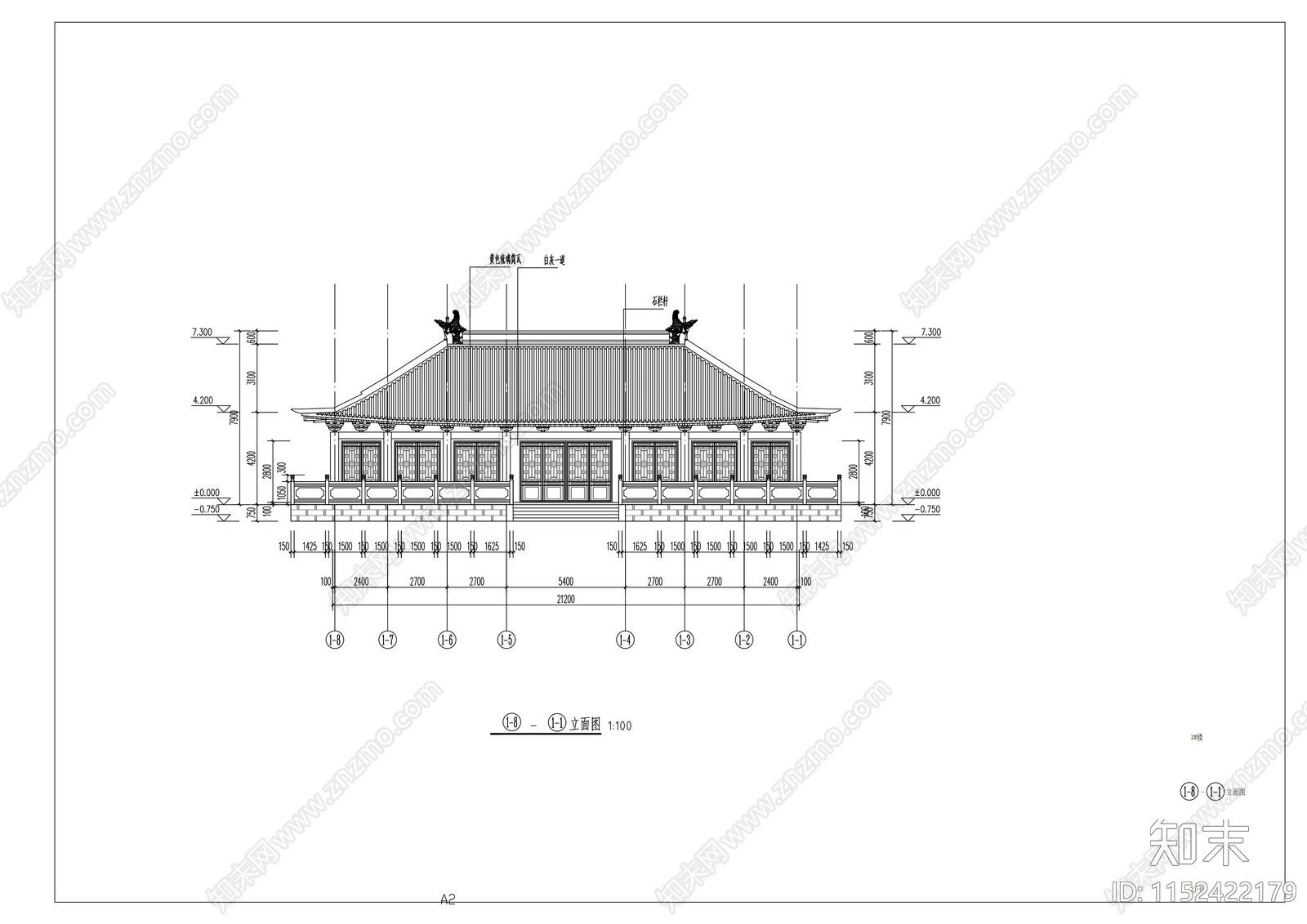 公墓园建筑施工图下载【ID:1152422179】