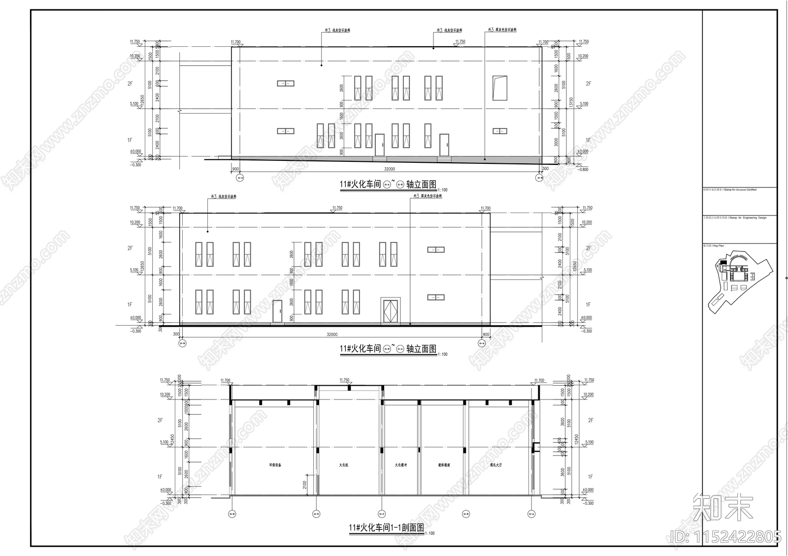 火化车间建筑cad施工图下载【ID:1152422805】