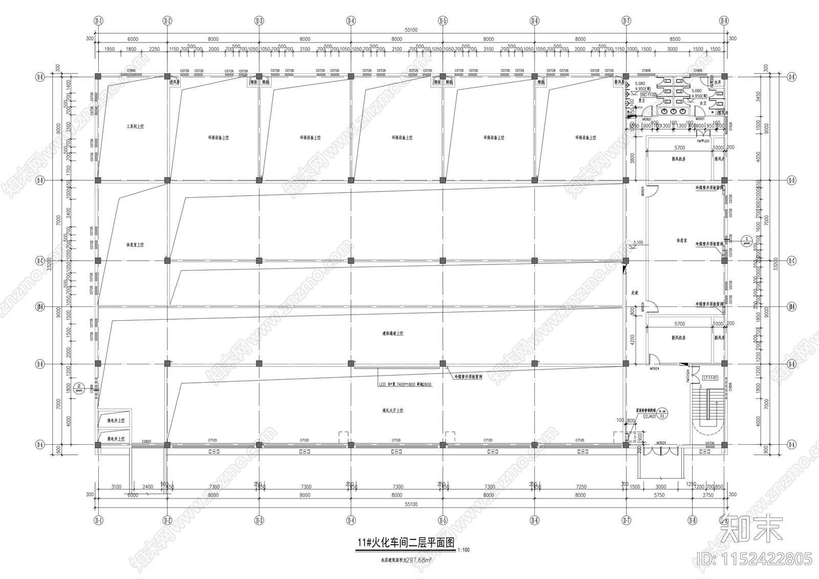 火化车间建筑cad施工图下载【ID:1152422805】
