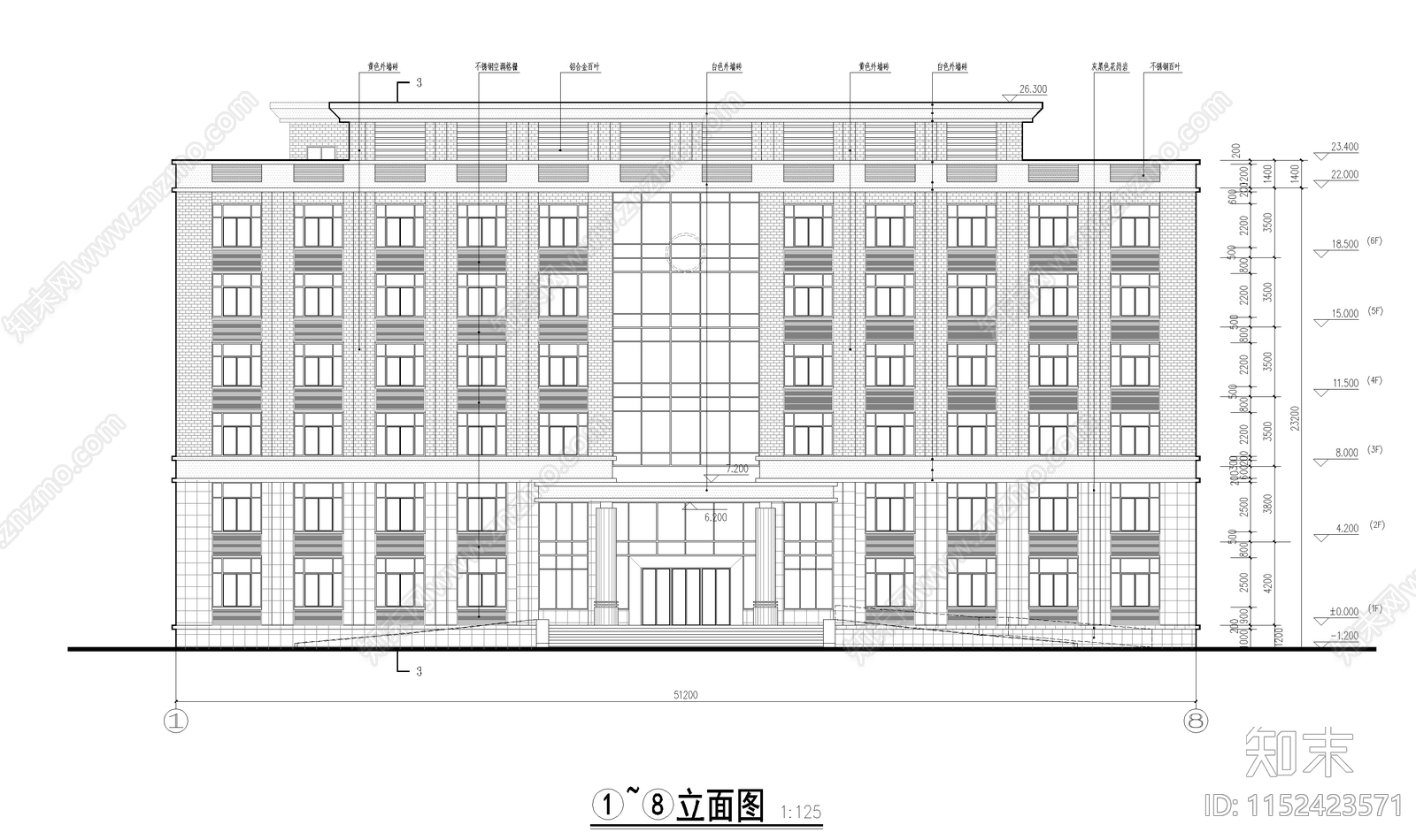 海监大队业务用房建筑cad施工图下载【ID:1152423571】