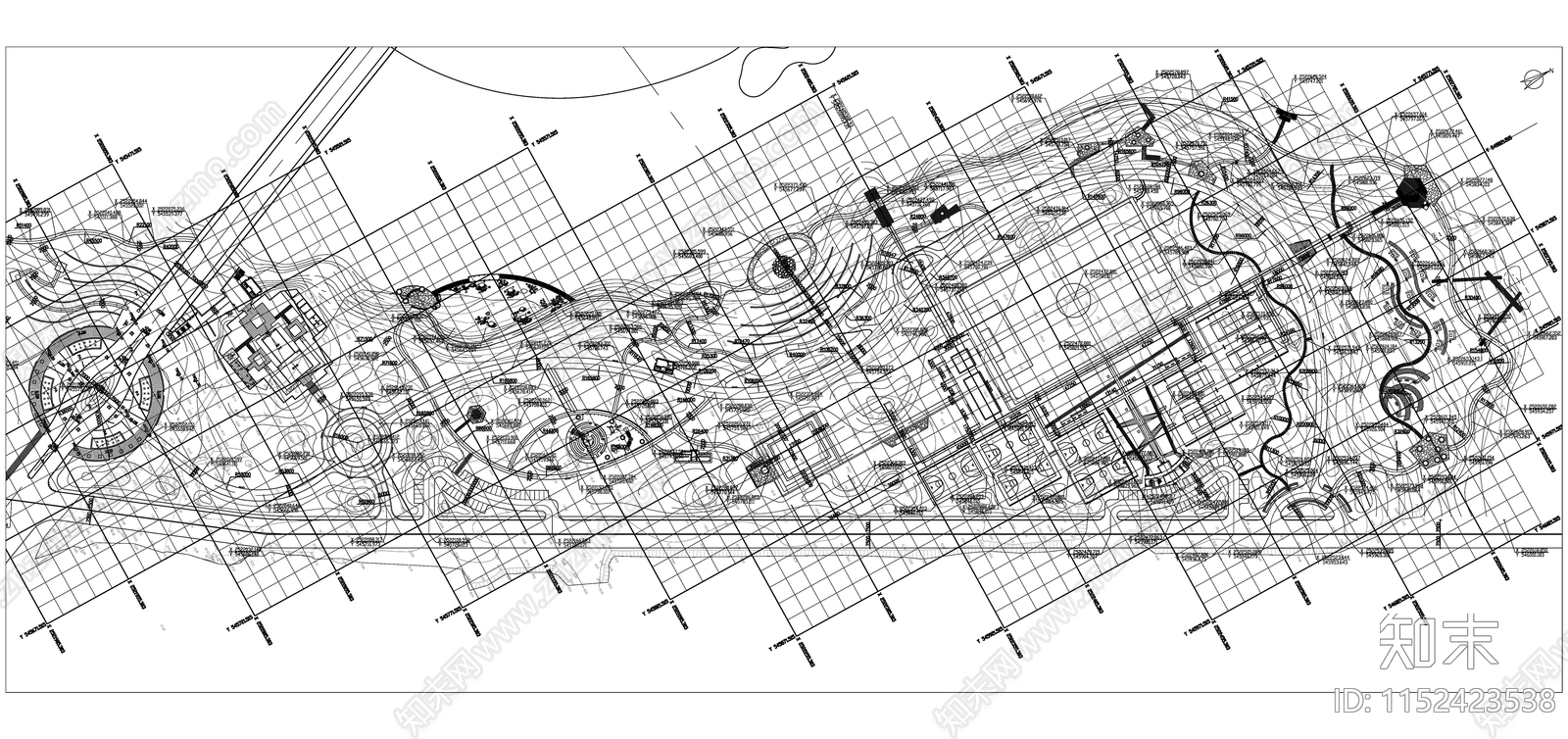 惠阳泗水湖滨公园cad施工图下载【ID:1152423538】