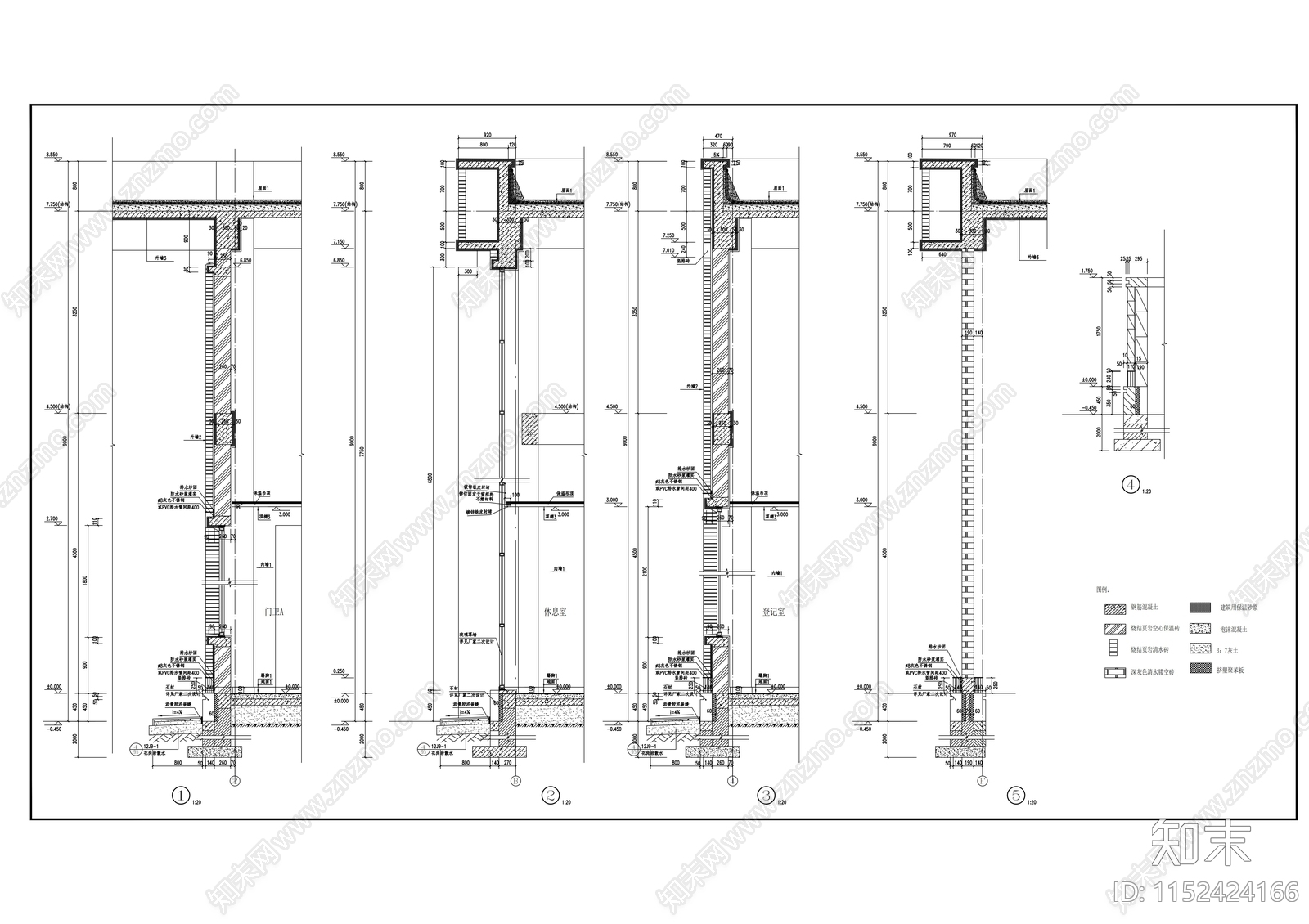 休息室建筑cad施工图下载【ID:1152424166】