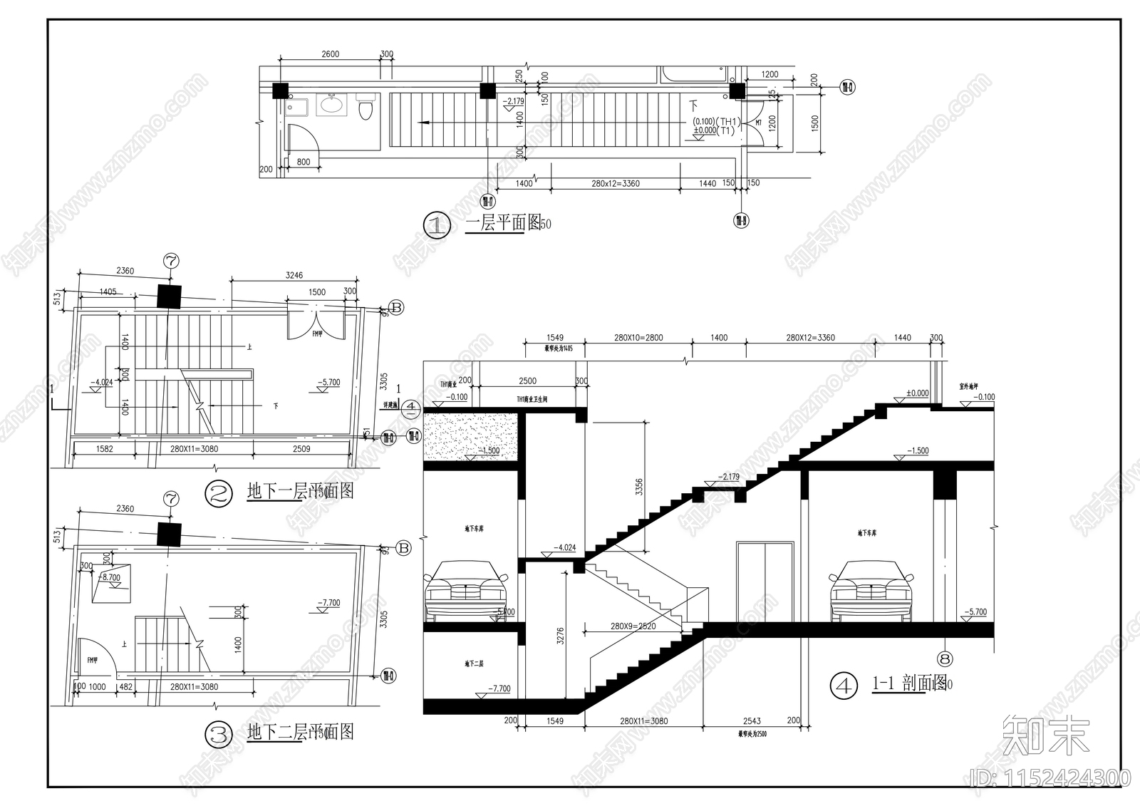 某国际新城住宅地下人防建筑cad施工图下载【ID:1152424300】