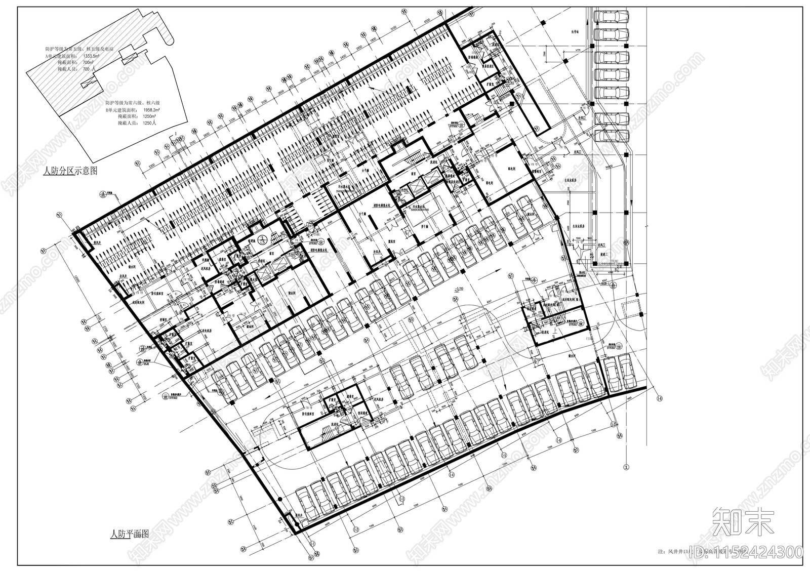 某国际新城住宅地下人防建筑cad施工图下载【ID:1152424300】