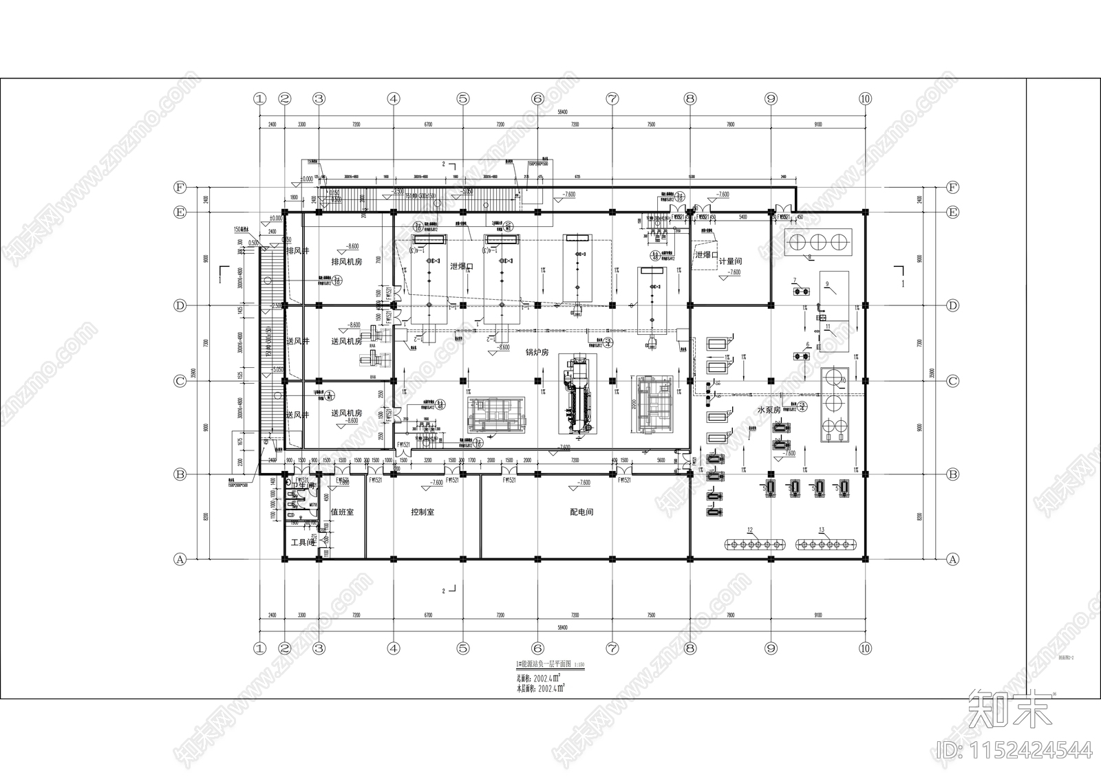 能源站建筑cad施工图下载【ID:1152424544】