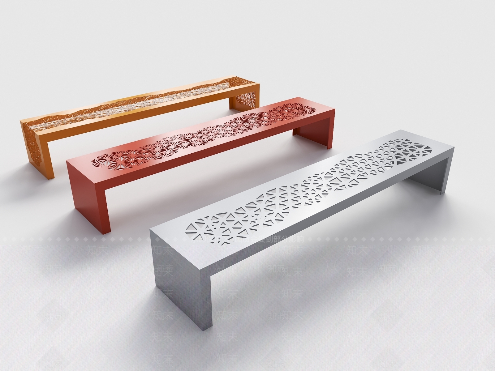 现代不锈钢景观座凳3D模型下载【ID:1152428059】