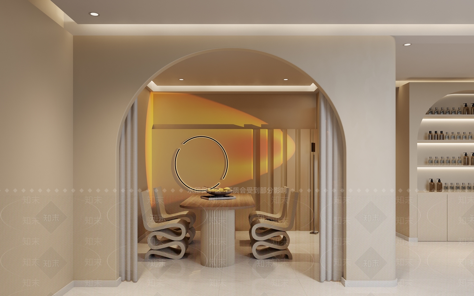 现代美容院休息区3D模型下载【ID:1152429129】