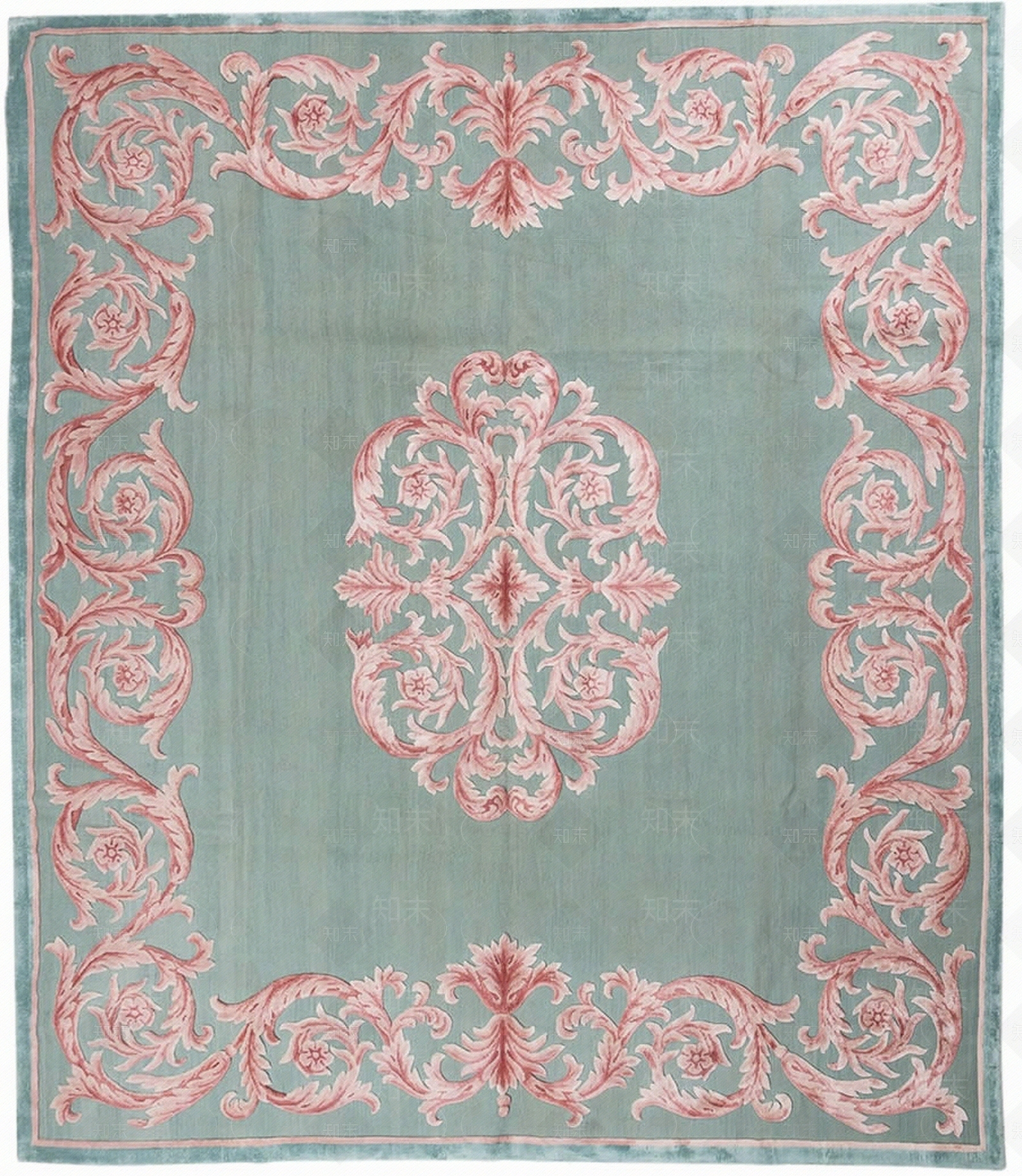 新中式红粉色花纹纹理地毯贴图下载【ID:1152429096】