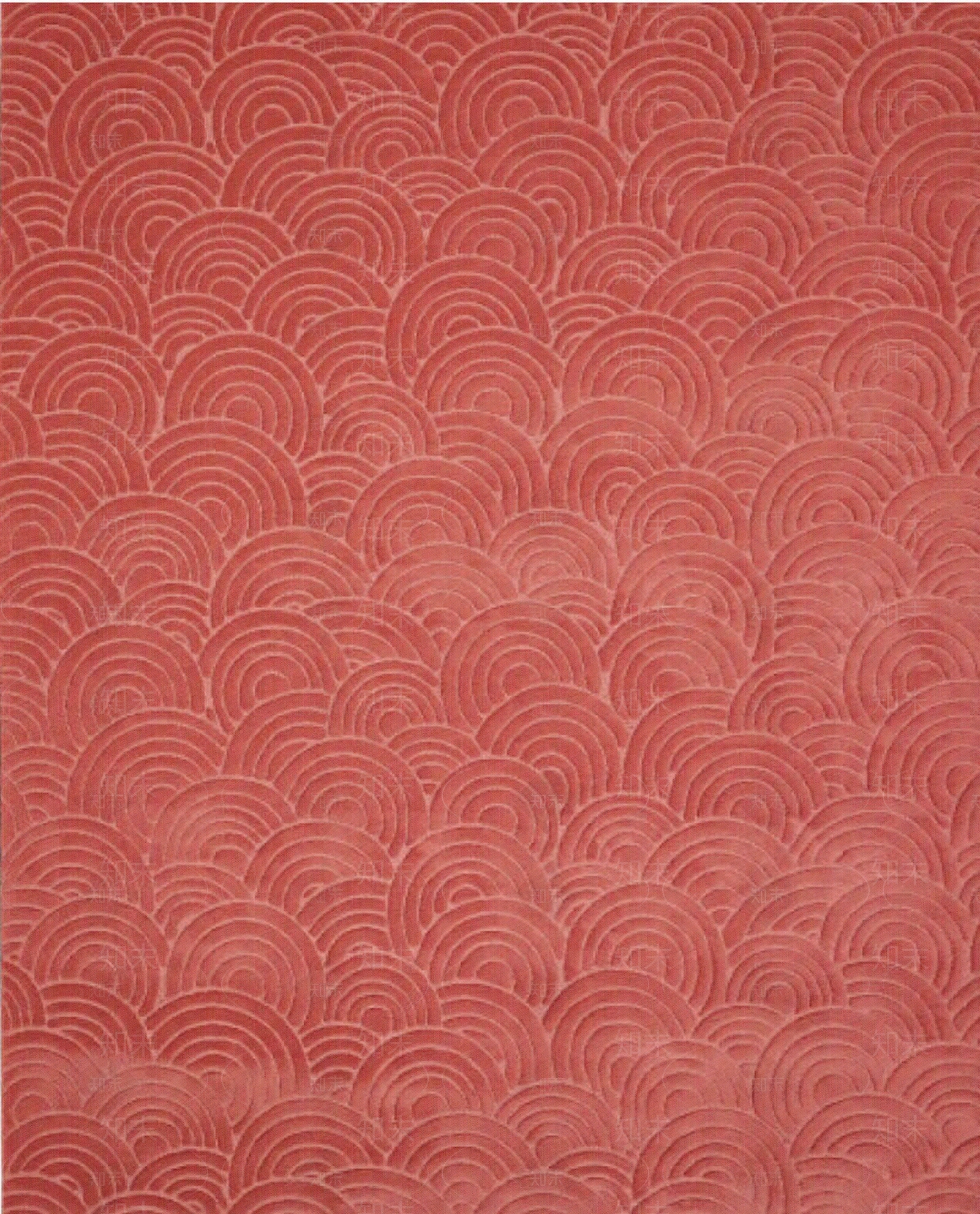 新中式砖红色意境海浪图案地毯贴图下载【ID:1152430496】