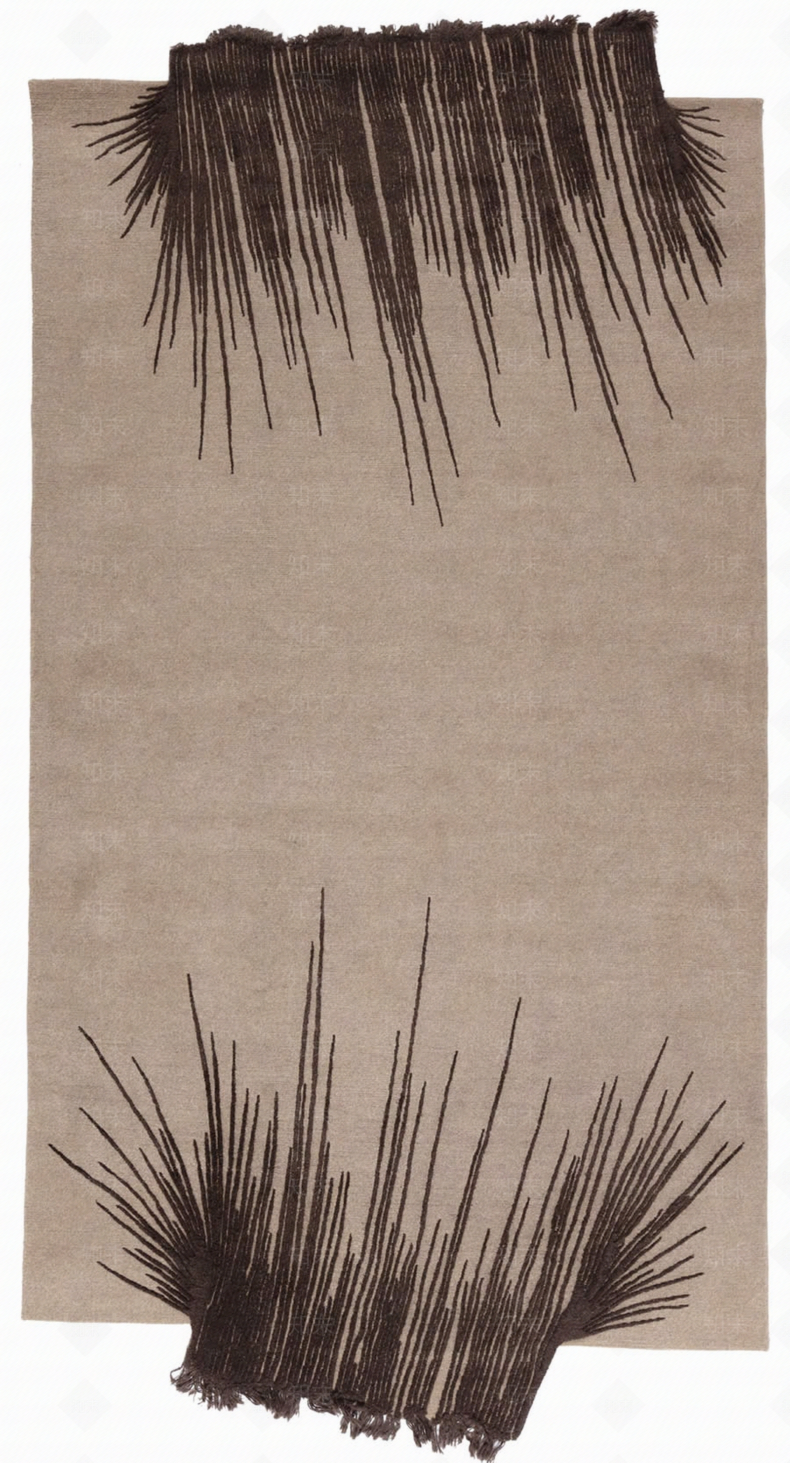 新中式简约暖色创意线条异形图案地毯贴图下载【ID:1152434173】