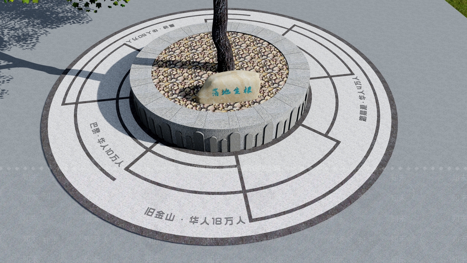 现代树池景观座椅SU模型下载【ID:1152434477】