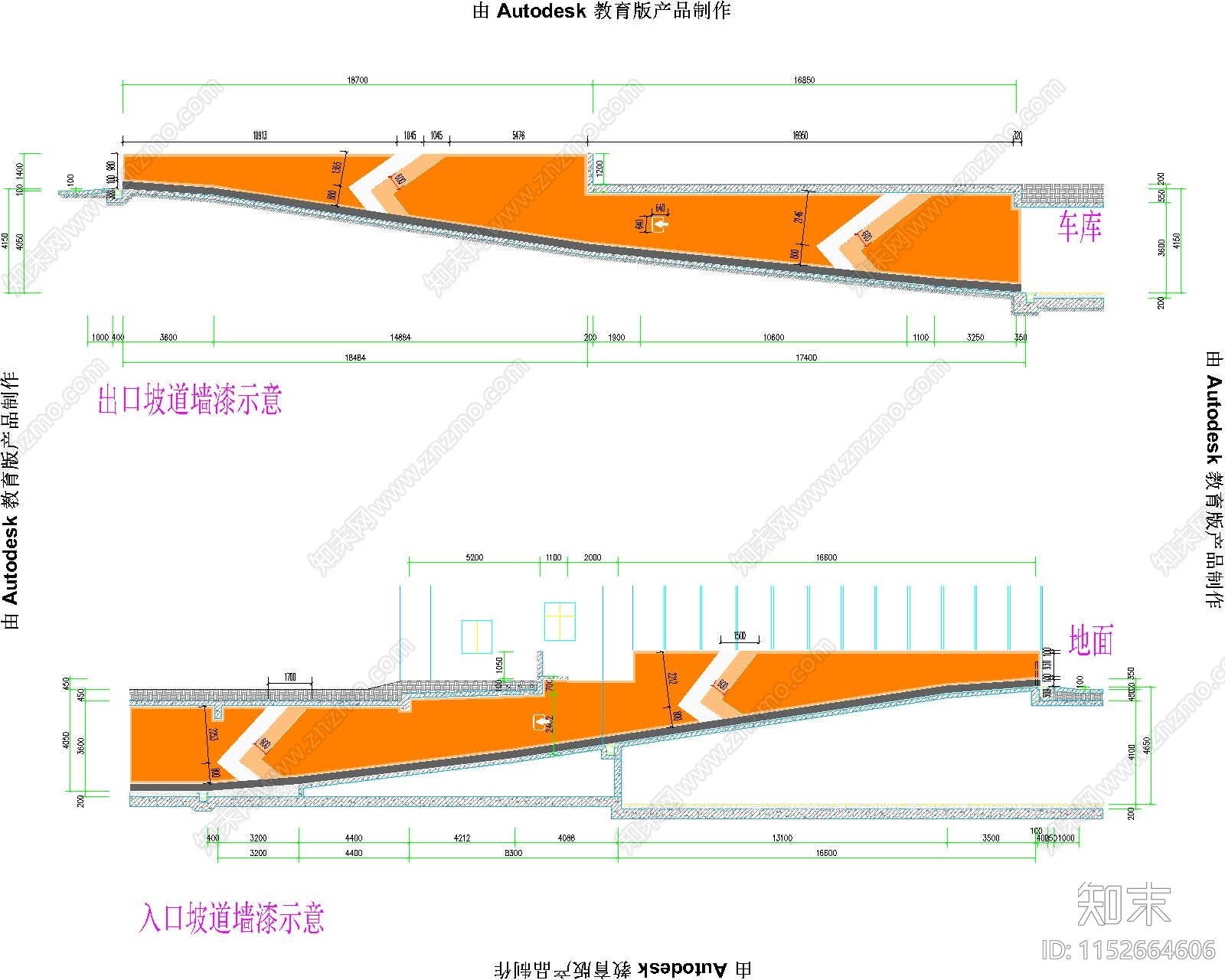 地下车库车位涂装图cad施工图下载【ID:1152664606】