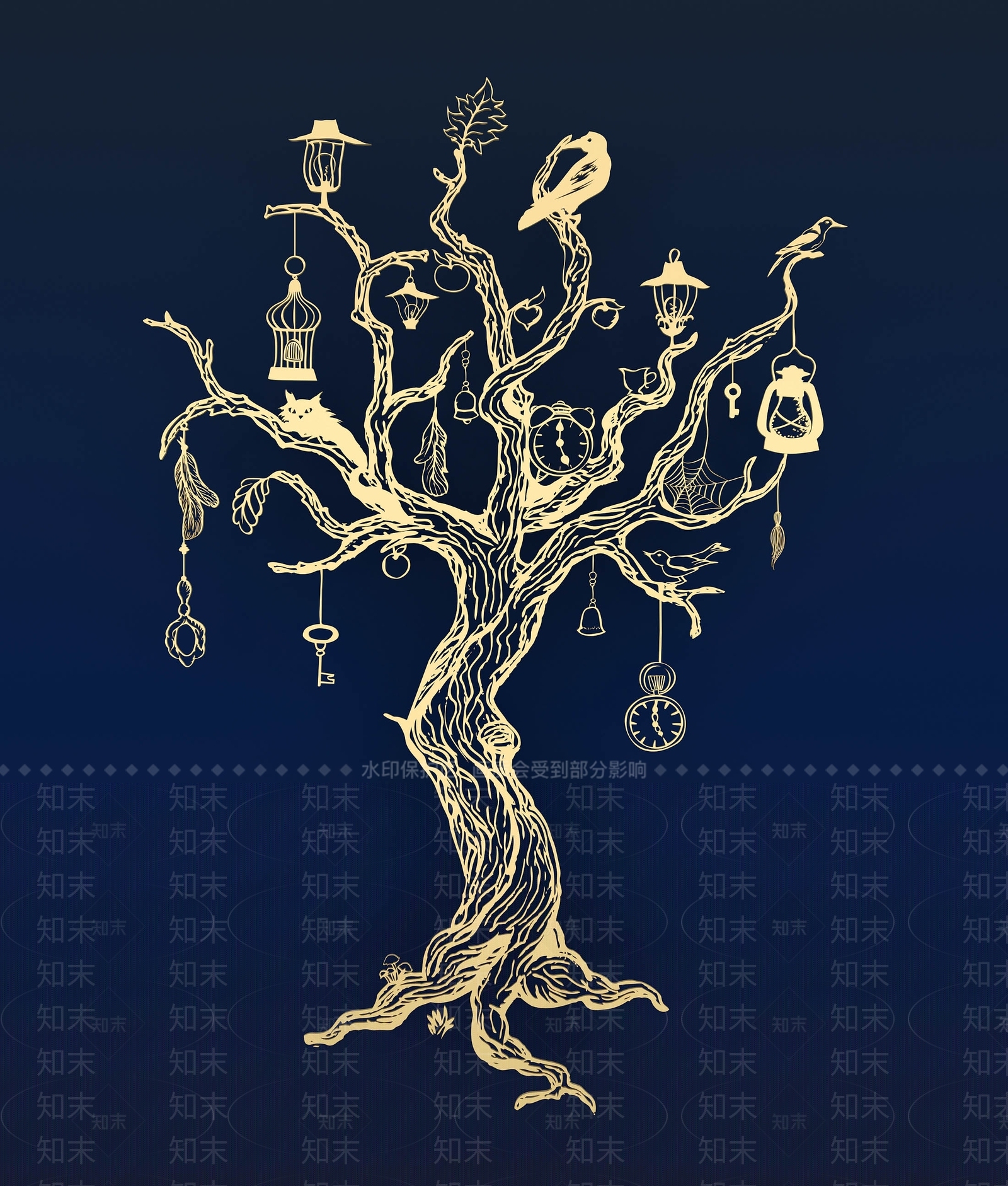 现代树枝墙饰挂件3D模型下载【ID:1152437432】