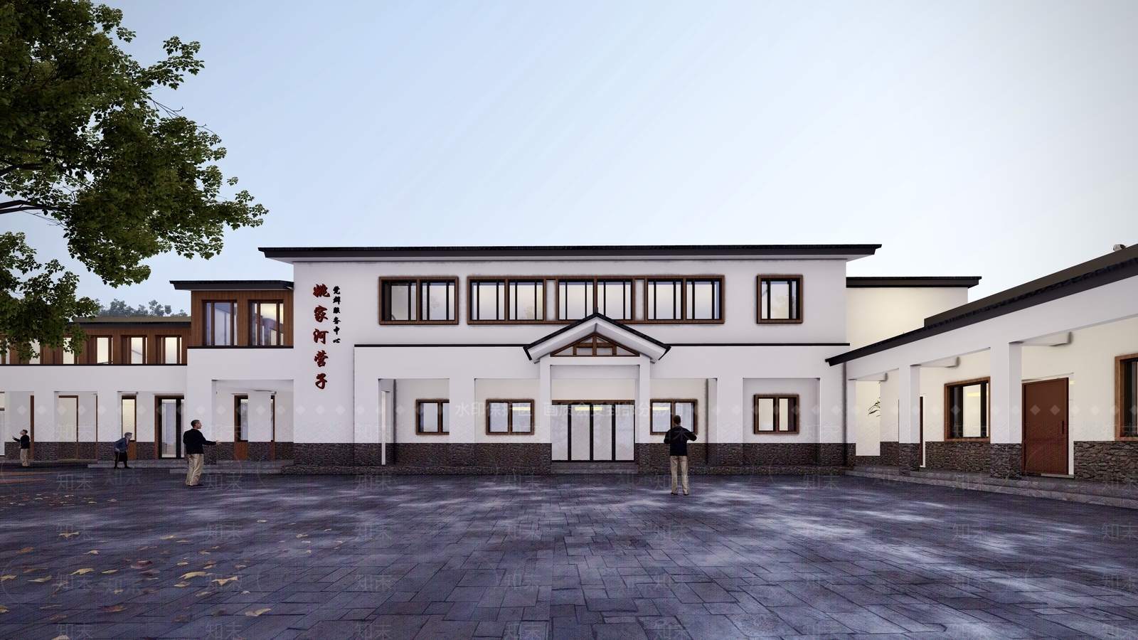新中式公共建筑SU模型下载【ID:1157183991】