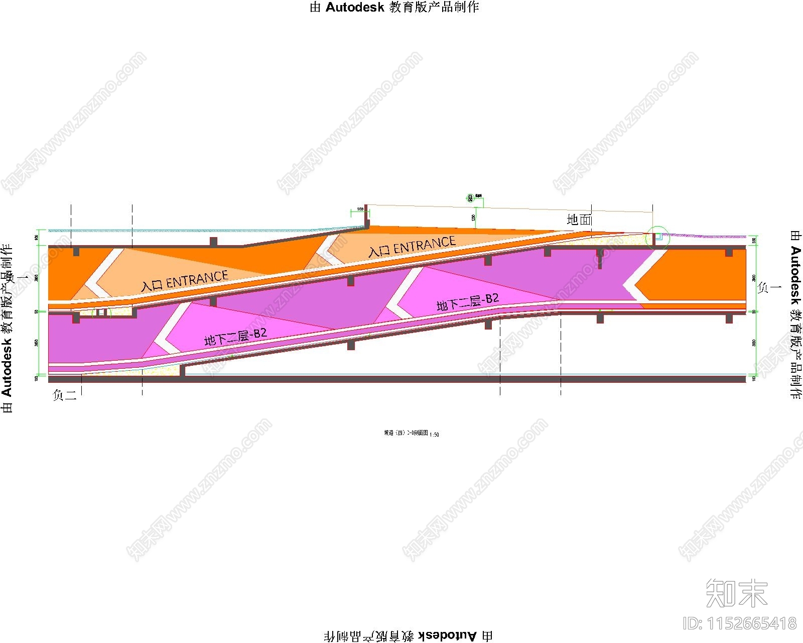 地下车库地坪车位涂装图cad施工图下载【ID:1152665418】