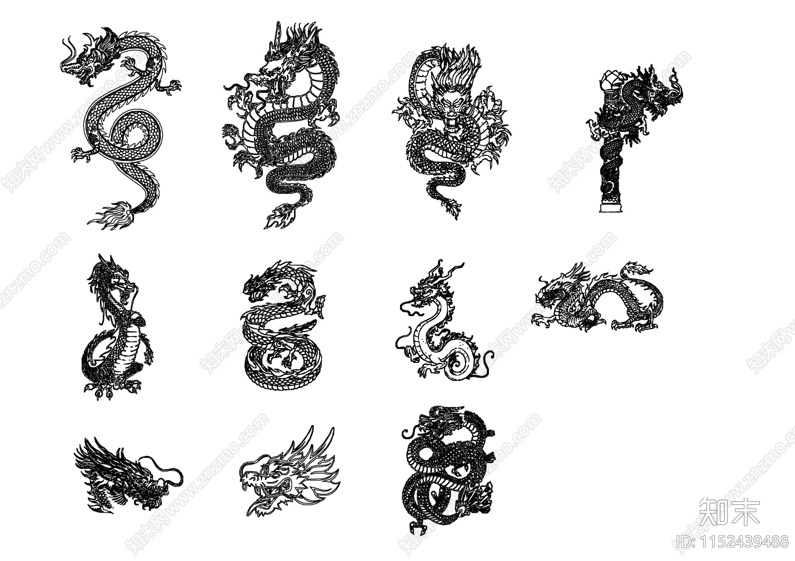 龙图案施工图下载【ID:1152439488】