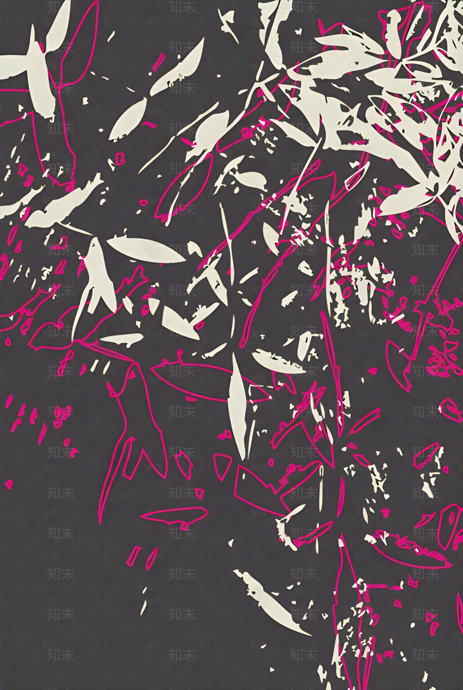 新中式深咖色竹子枝叶图案地毯贴图下载【ID:1152440006】