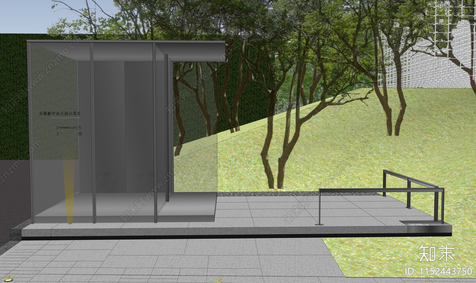 现代简约岗亭建筑施工图下载【ID:1152443750】