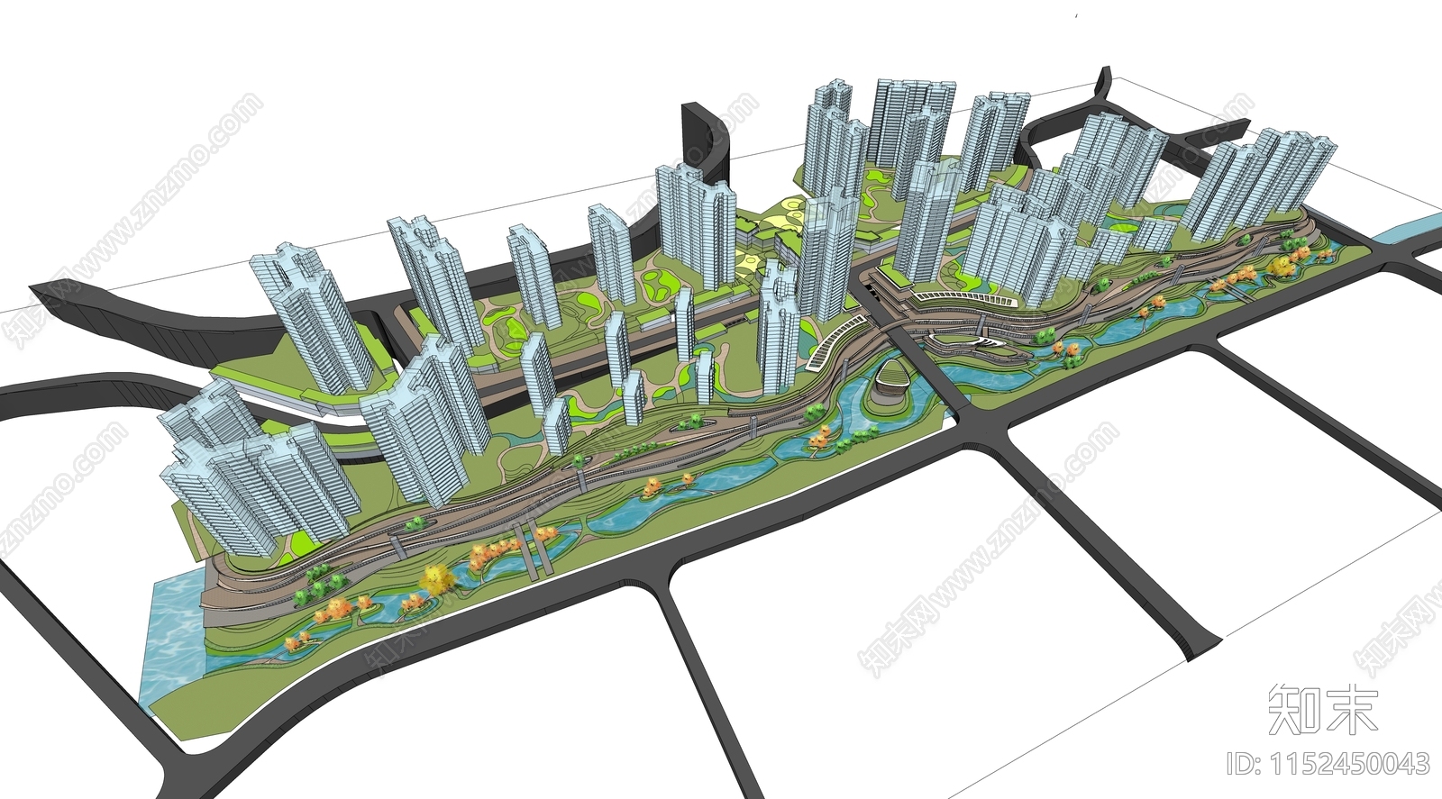 现代滨水商业景观SU模型下载【ID:1152450043】