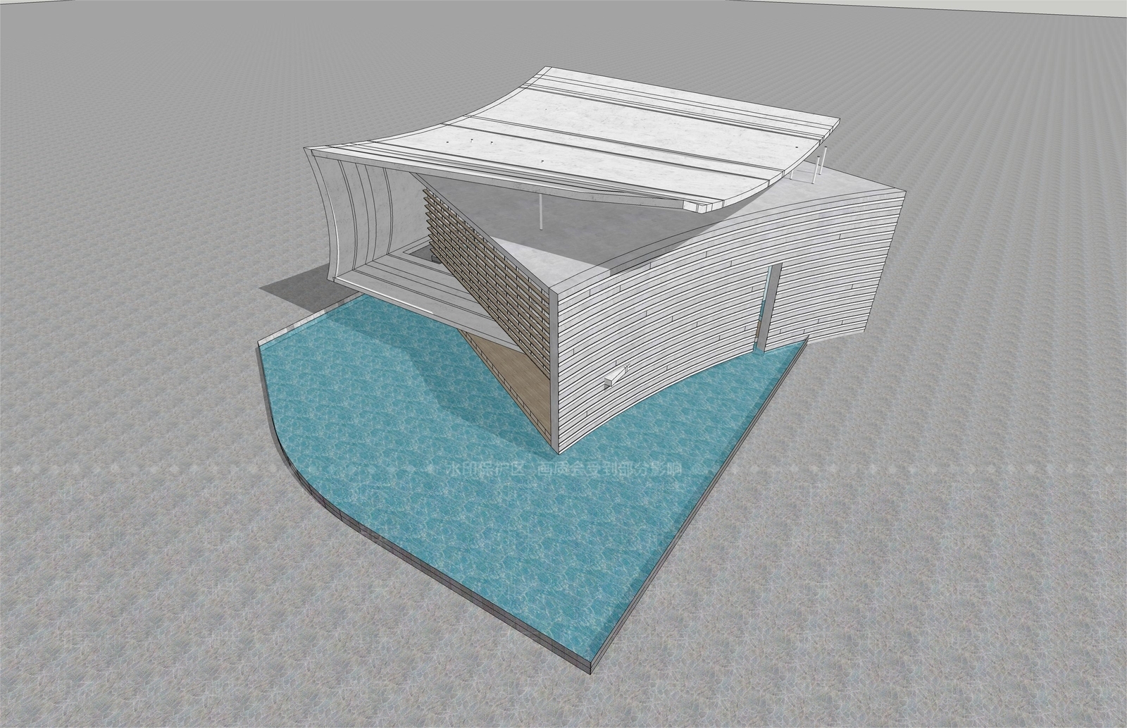 现代展览馆建筑SU模型下载【ID:1152450837】