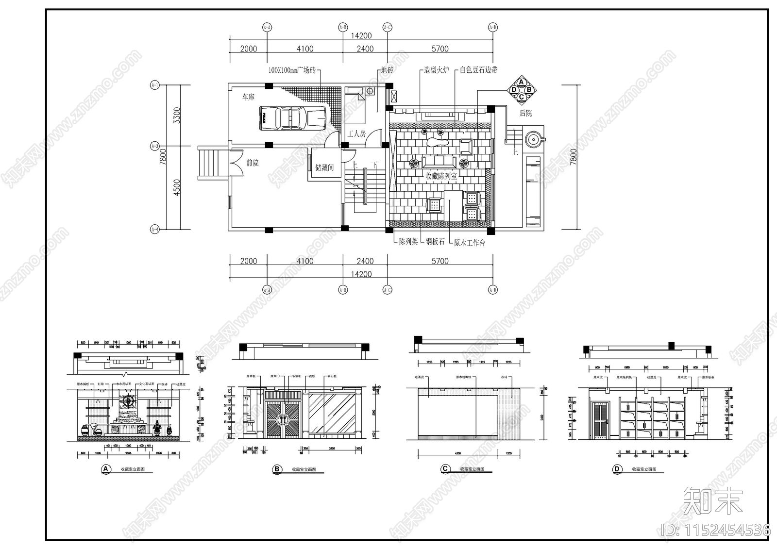 川西民居风格独栋别墅建筑cad施工图下载【ID:1152454536】