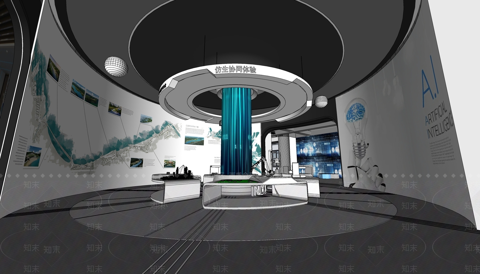 现代科技展厅SU模型下载【ID:1152454820】