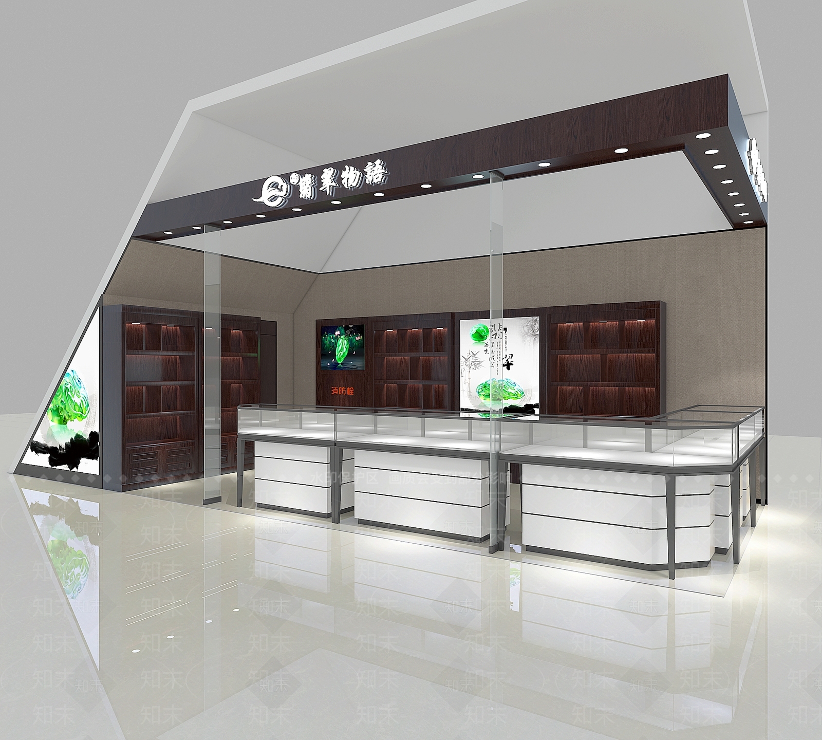 现代翡翠店3D模型下载【ID:1152455510】
