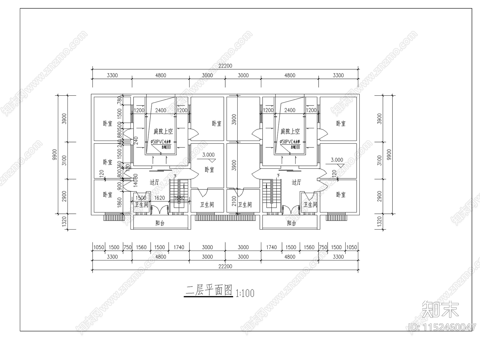 三套李白故居风景区仿唐民居建筑cad施工图下载【ID:1152460047】