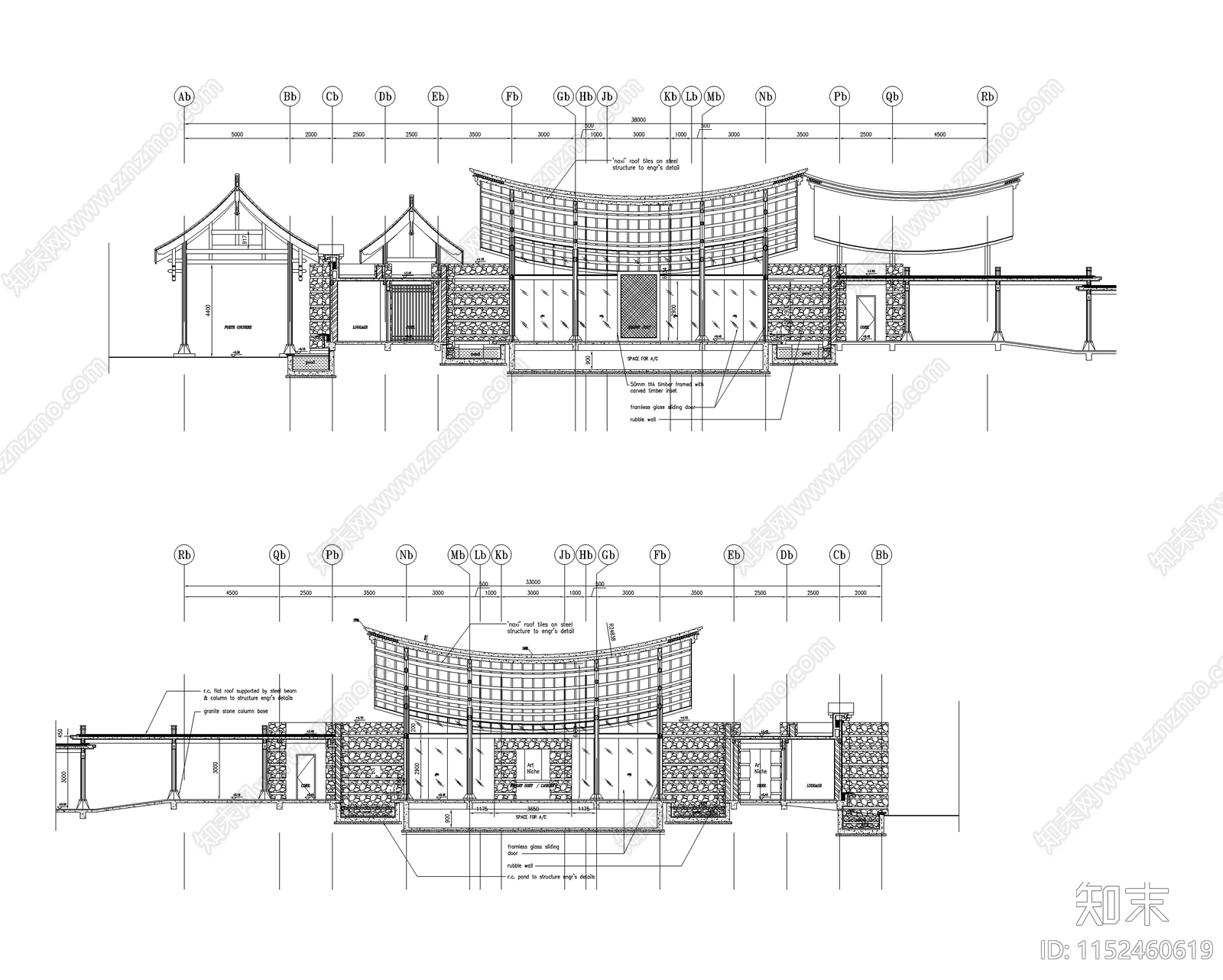 中式丽江怡榕庄建筑及结构图施工图下载【ID:1152460619】