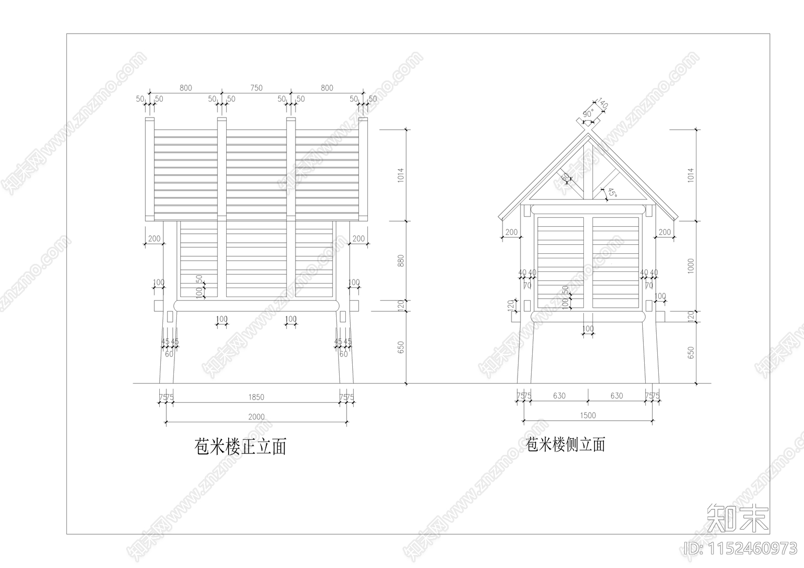 中式传统满族建筑节点图cad施工图下载【ID:1152460973】