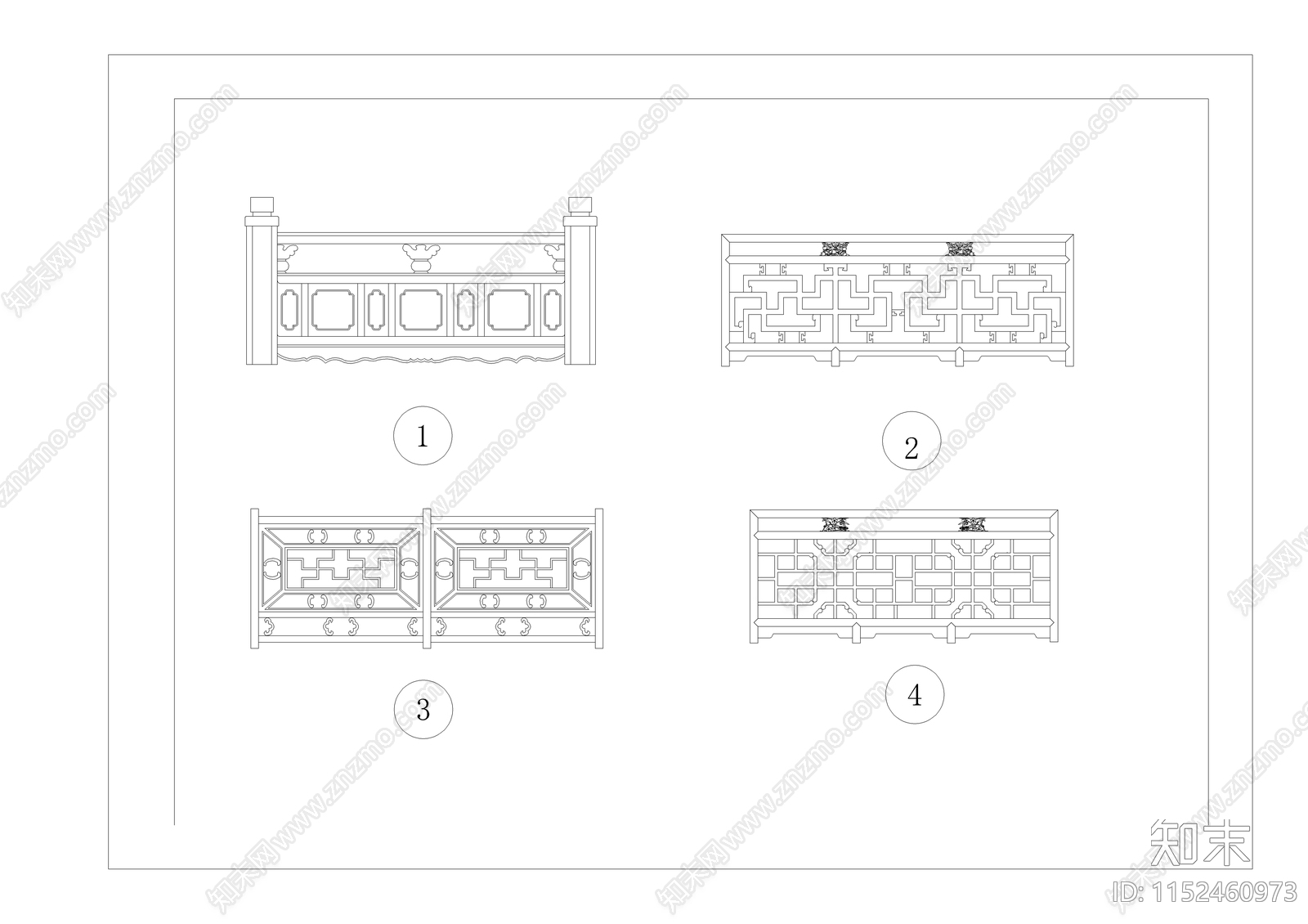 中式传统满族建筑节点图cad施工图下载【ID:1152460973】