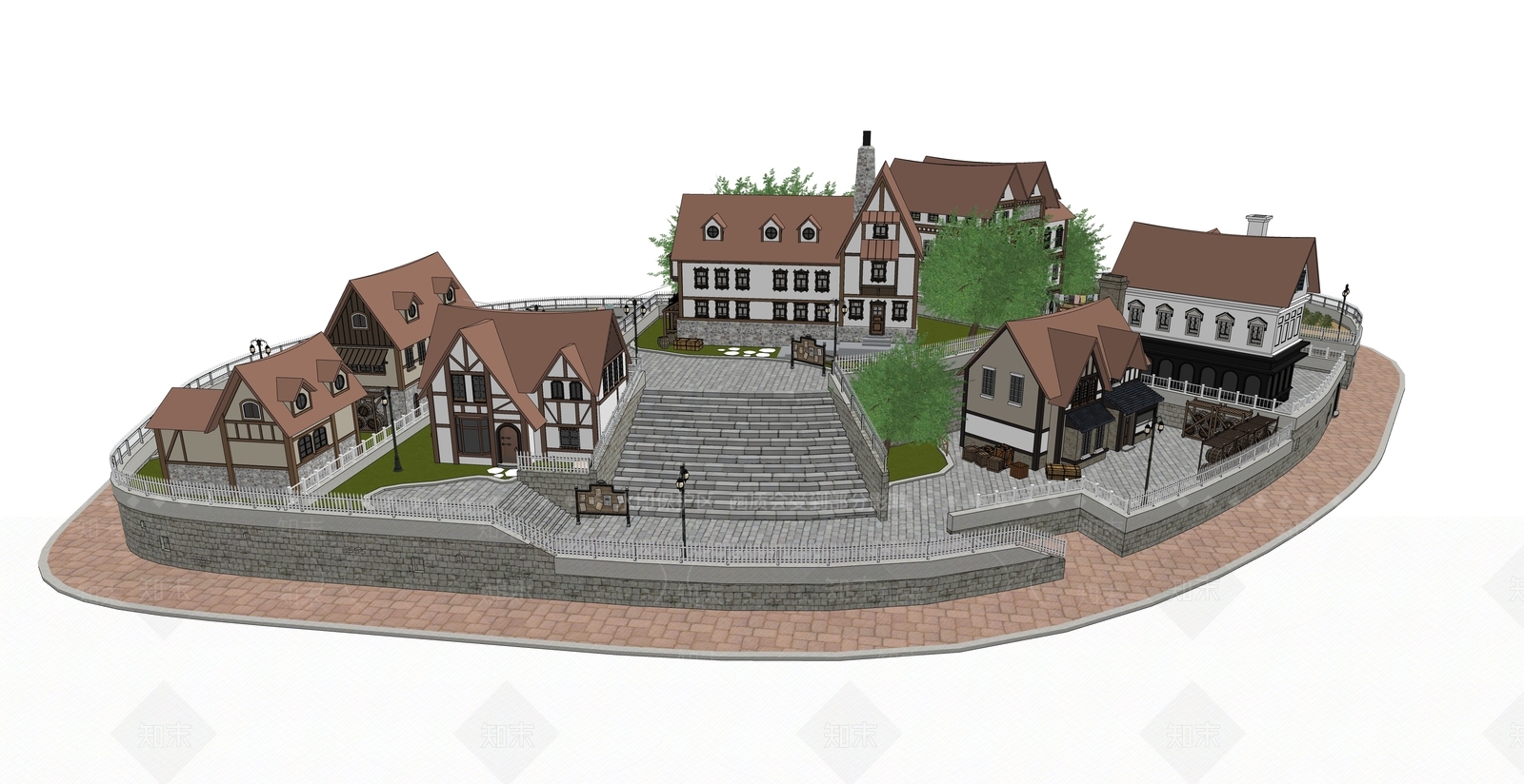 简欧美丽乡村SU模型下载【ID:1152462044】