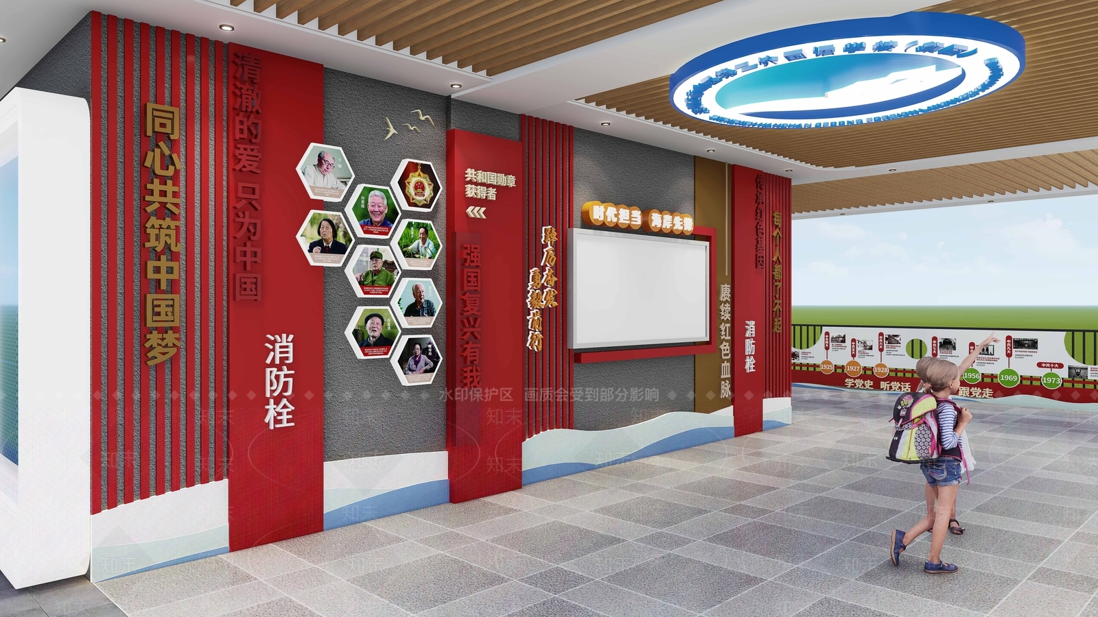 现代党建展厅SU模型下载【ID:1152462221】
