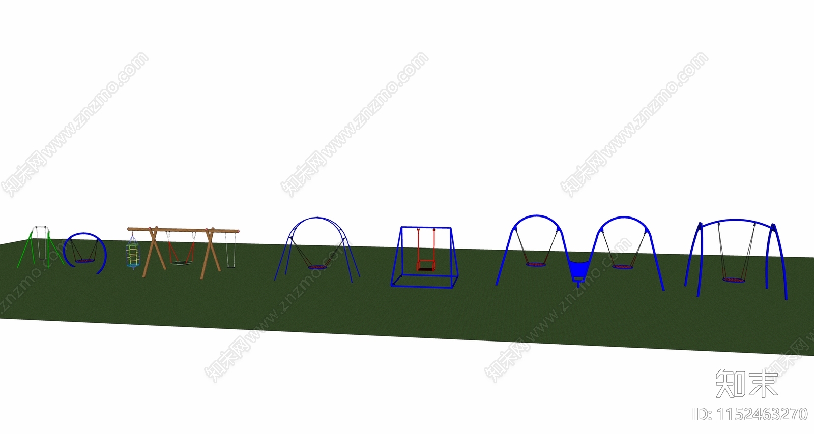 现代户外儿童秋千SU模型下载【ID:1152463270】