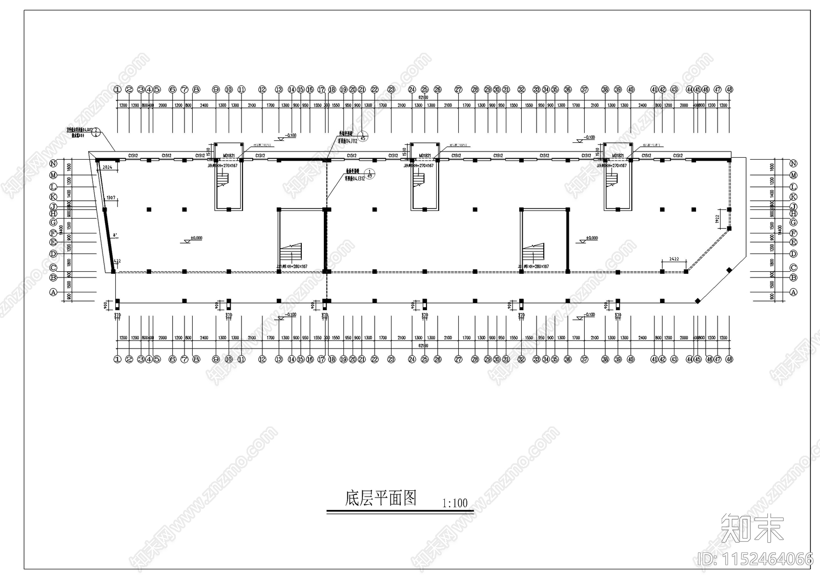 现代商住民居楼cad施工图下载【ID:1152464066】