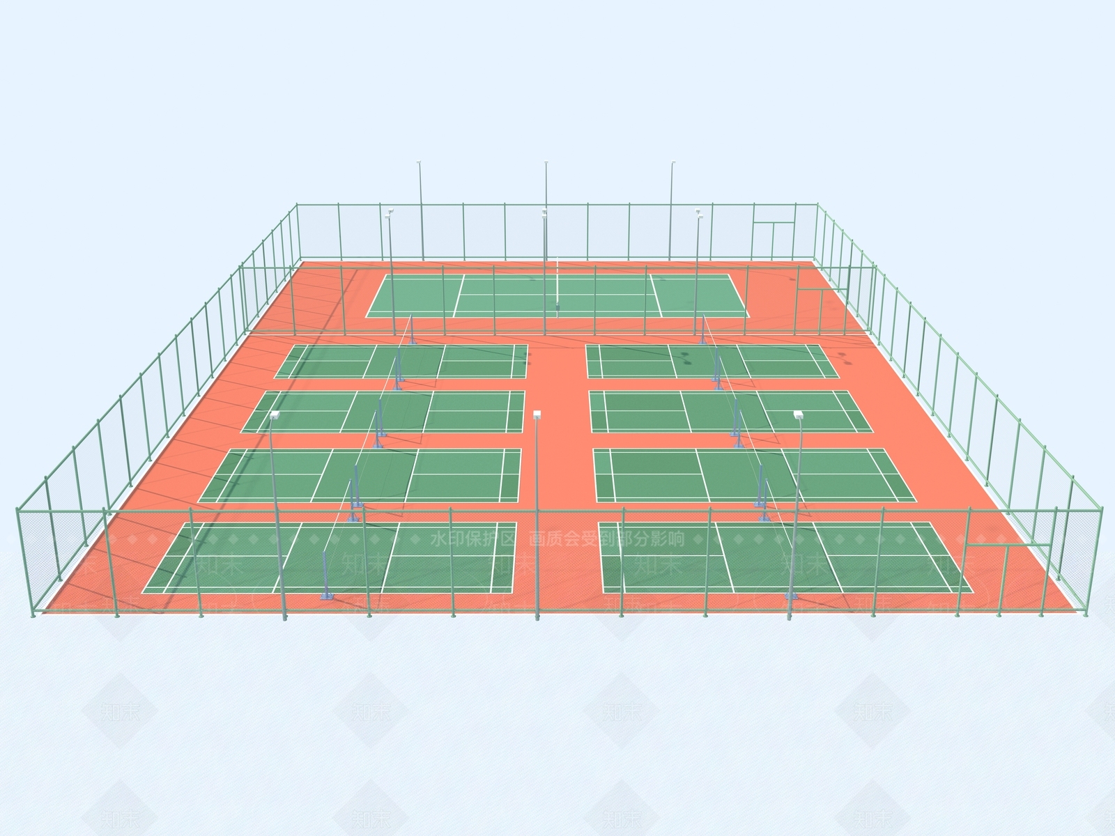 现代户外网球场3D模型下载【ID:1152466528】