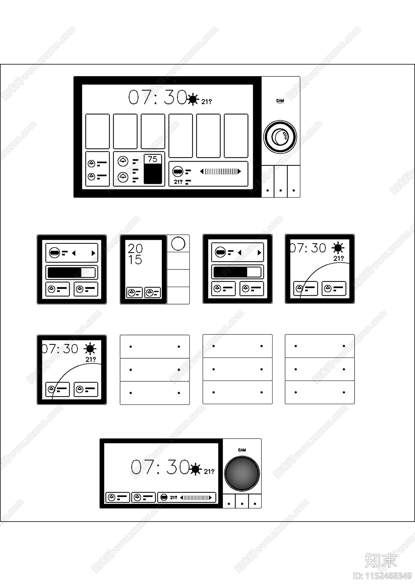 开关插座面板施工图下载【ID:1152468349】