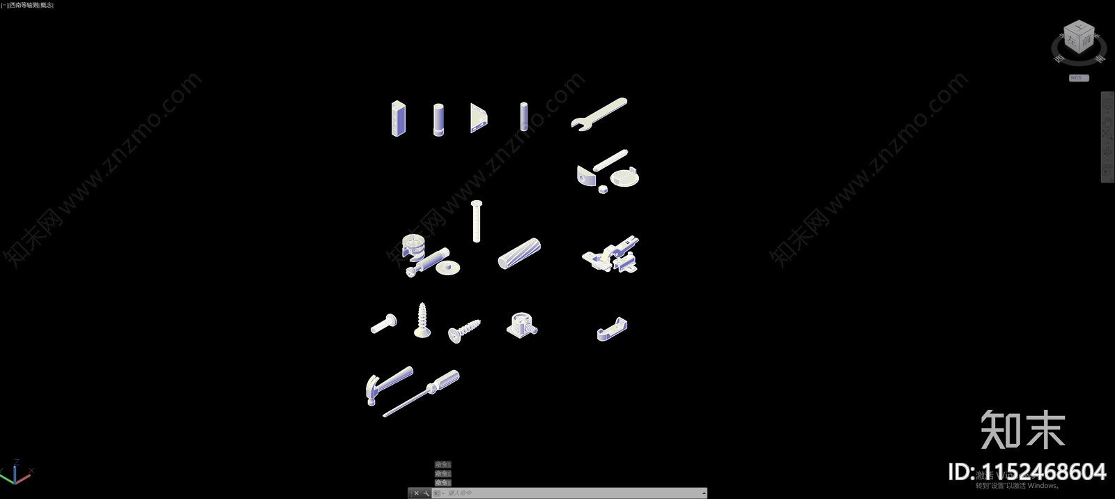 立体五金件模型cad施工图下载【ID:1152468604】