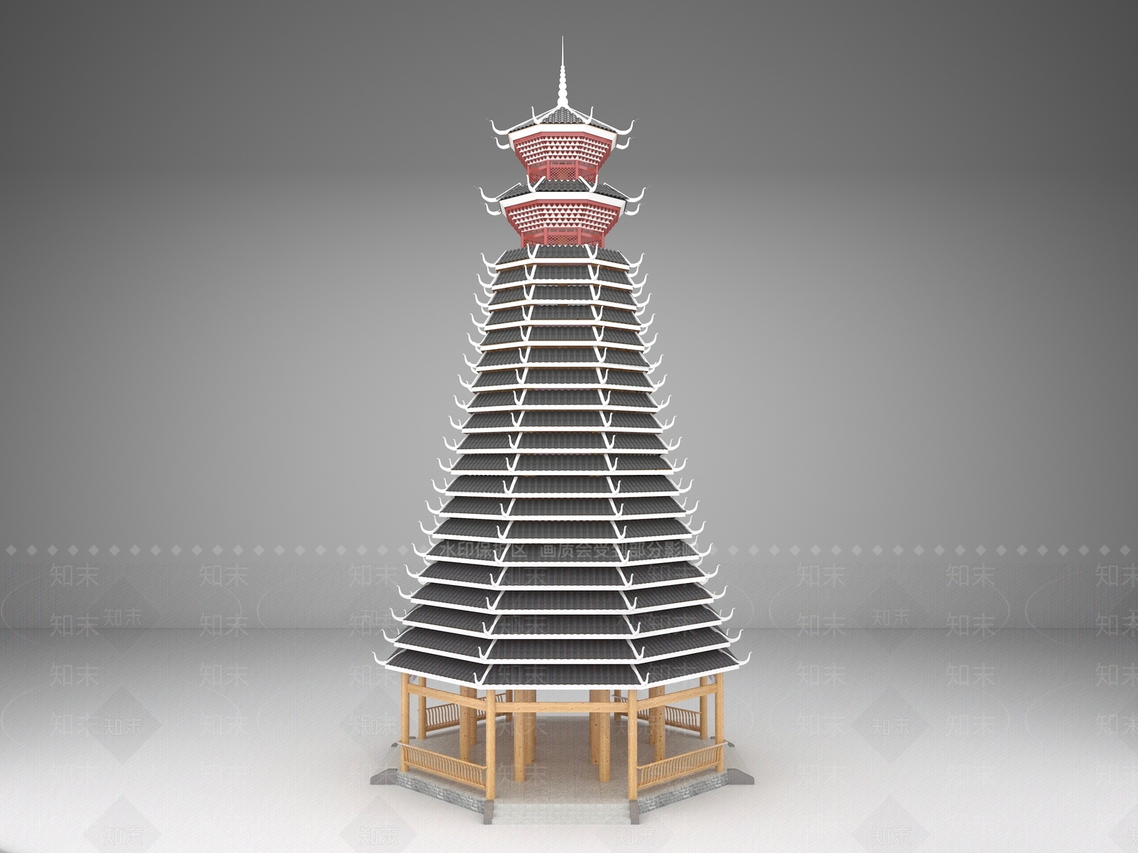 新中式亭子3D模型下载【ID:1152468961】