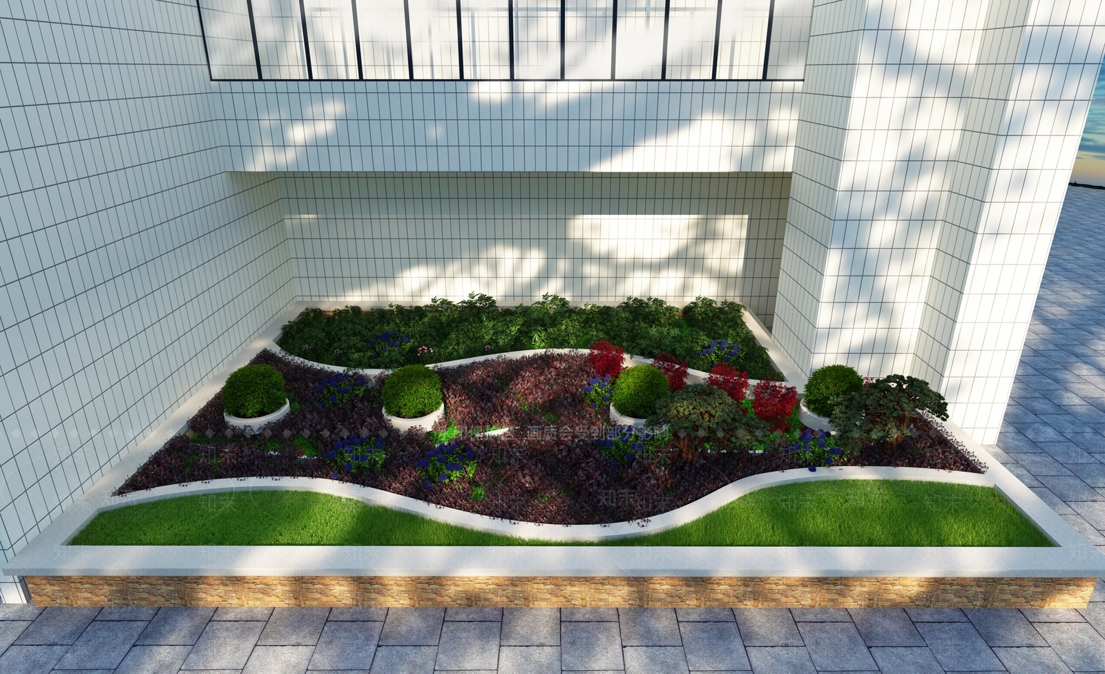 现代室外花坛3D模型下载【ID:1152469147】