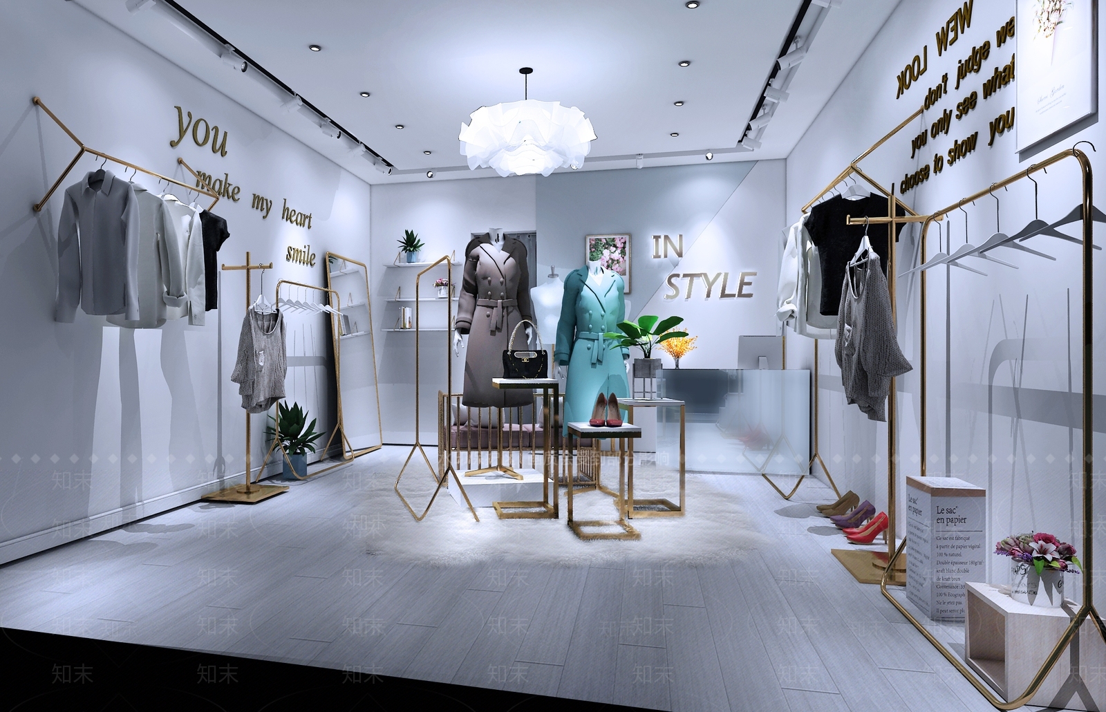 现代时尚服装店3D模型下载【ID:1152472566】