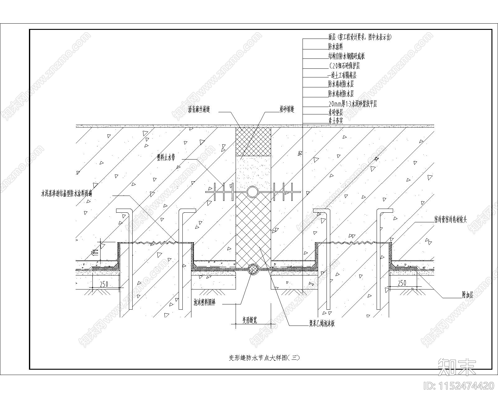 建筑防水节点通用大样图cad施工图下载【ID:1152474420】