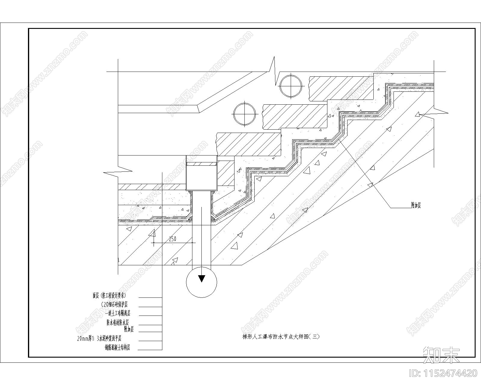 建筑防水节点通用大样图cad施工图下载【ID:1152474420】