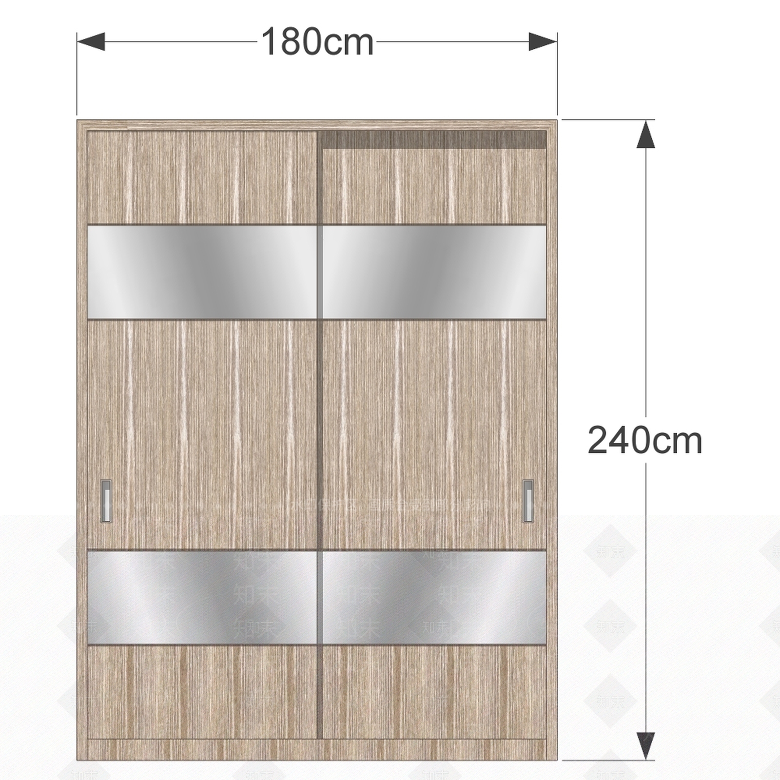 现代推拉门衣柜SU模型下载【ID:1152476774】